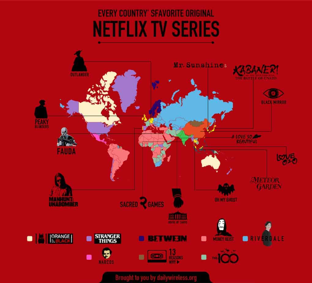 Netflix Map Reveals The Most Popular Original TV Series Worldwide 