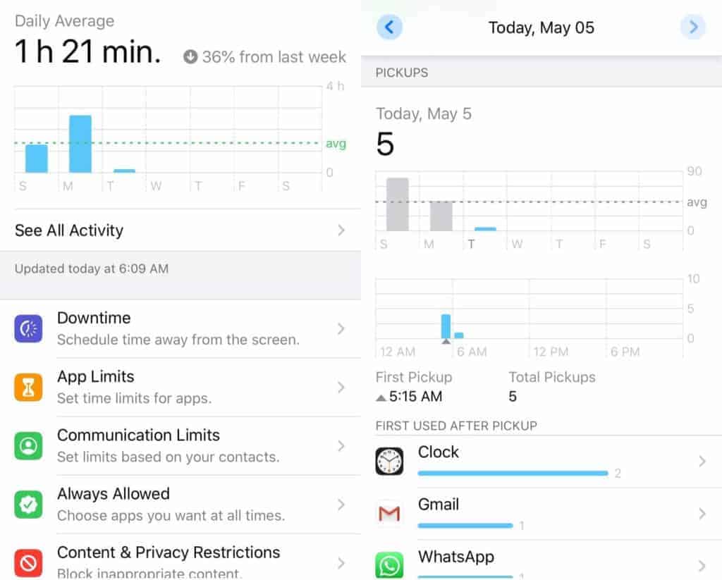 The iOS Screen Time app.